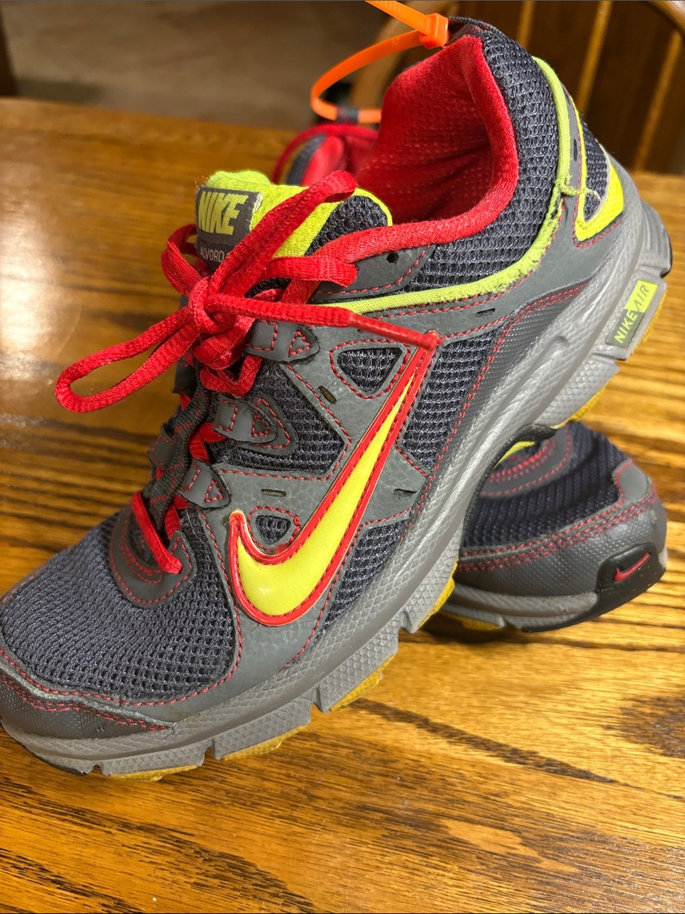 Nike Kids Gray, Red & Yellow Trail Sneakers
